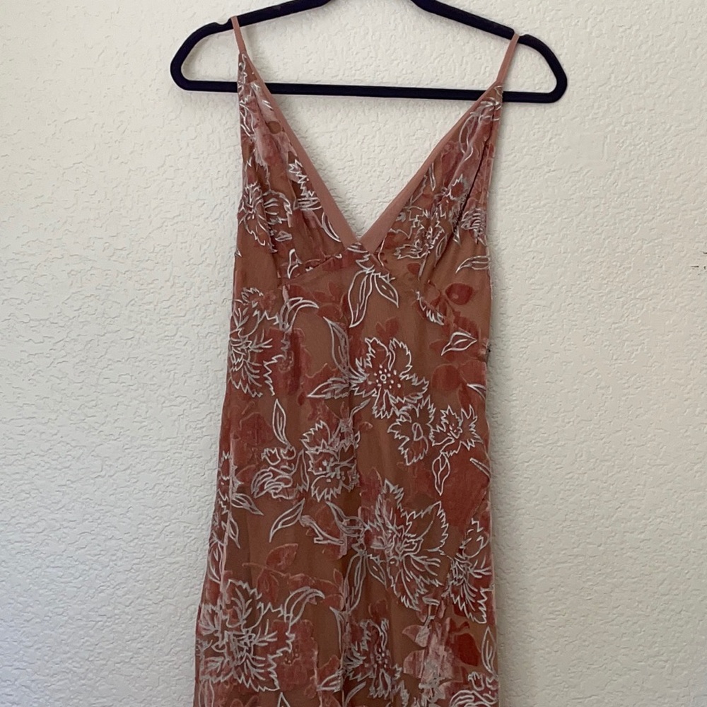 Lulu’s Mauve Pink Floral Midi Slip Dress
